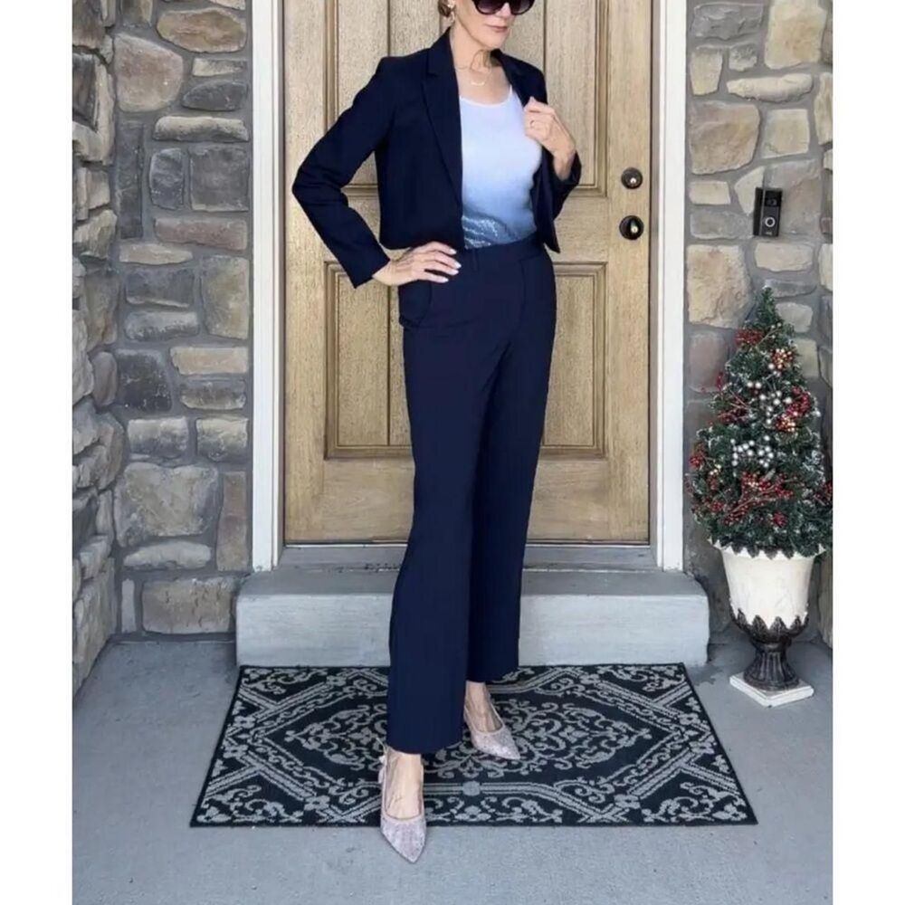 MICHAEL KORS Navy Straight Leg Trouser - Picture 2 of 6